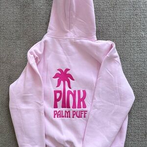Pink Palm Puff Women's Hoodie